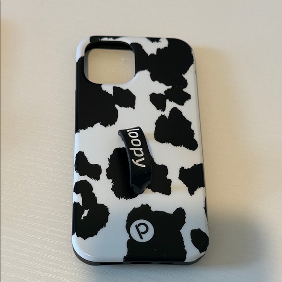 Loopy Case Other - Loopy iPhone 12 case 6.1” Black White Cow Print
